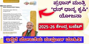 Pradhan Mantri Dhan Dhanya Krishi Yojana